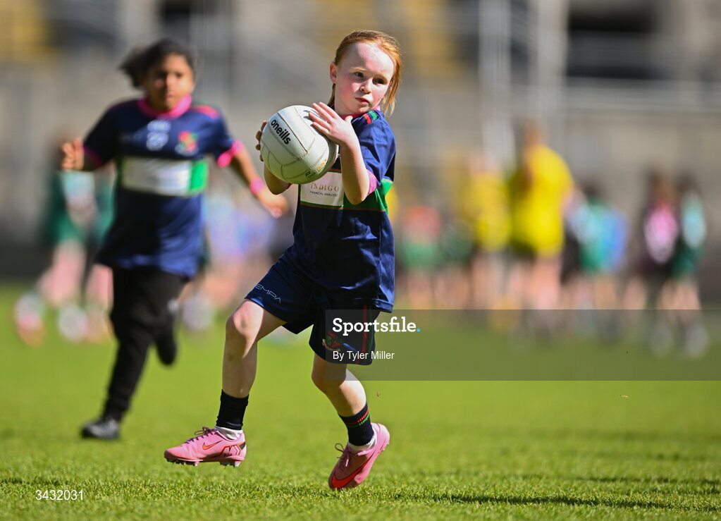 19 April 2026; Action from the 2026 LGFA Under 10 Go Games Festival Day at Croke Park in Dublin. Photo by Tyler Miller/Sportsfile