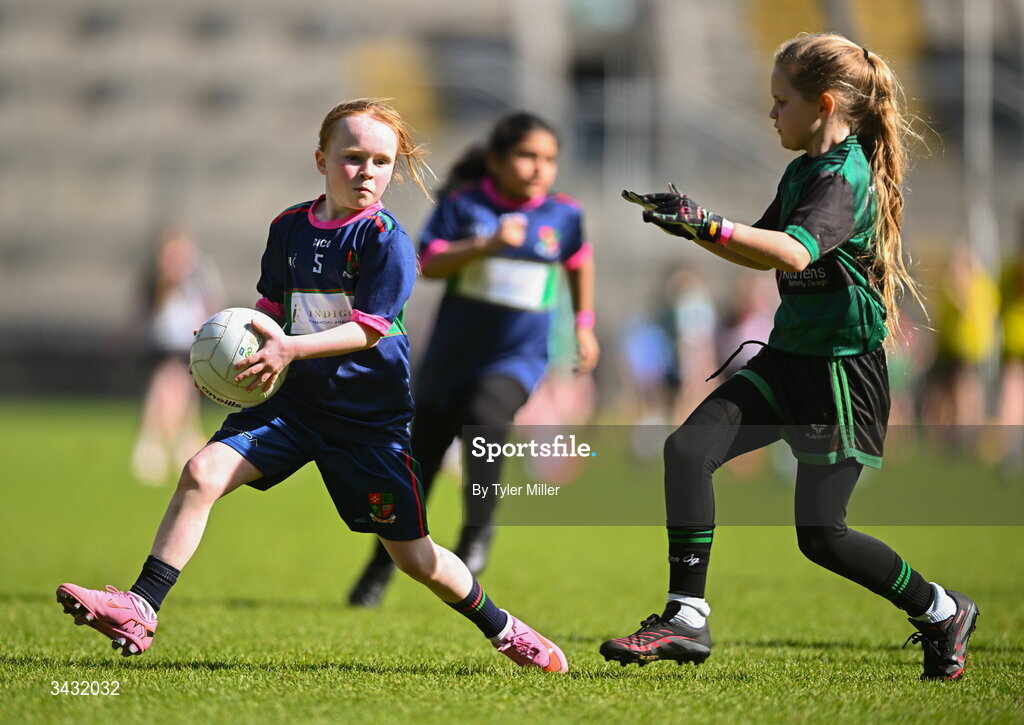 19 April 2026; Action from the 2026 LGFA Under 10 Go Games Festival Day at Croke Park in Dublin. Photo by Tyler Miller/Sportsfile