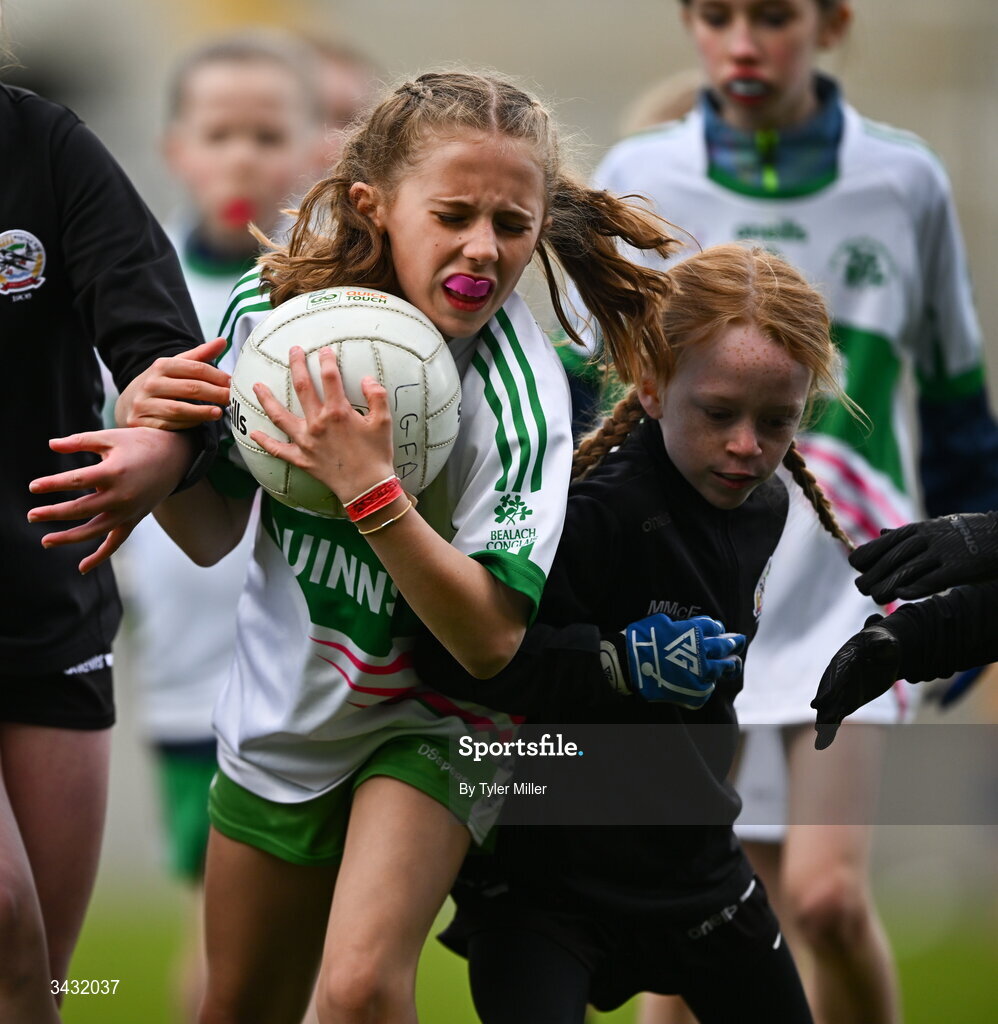 19 April 2026; Action from the 2026 LGFA Under 10 Go Games Festival Day at Croke Park in Dublin. Photo by Tyler Miller/Sportsfile