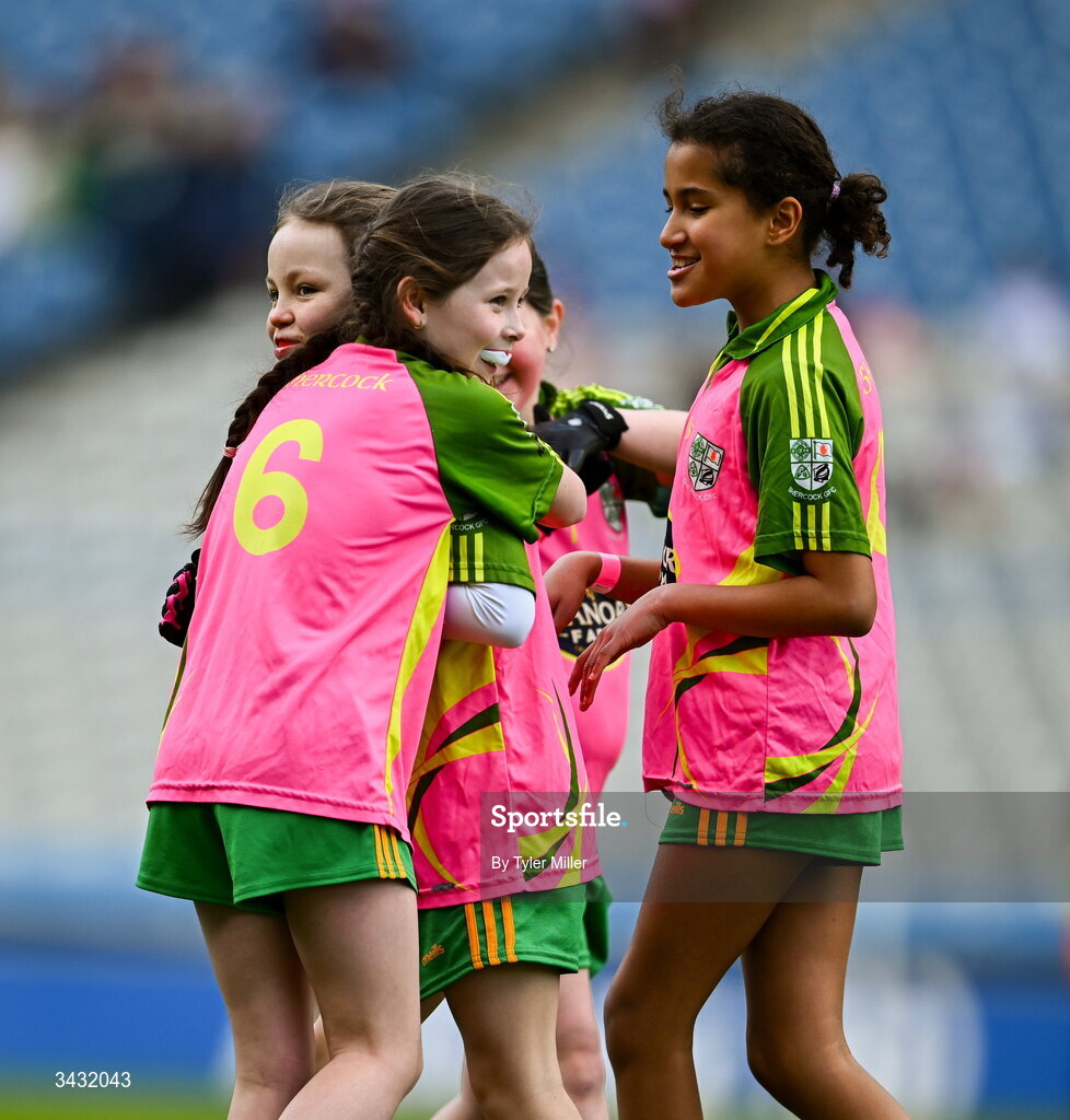 19 April 2026; Action from the 2026 LGFA Under 10 Go Games Festival Day at Croke Park in Dublin. Photo by Tyler Miller/Sportsfile