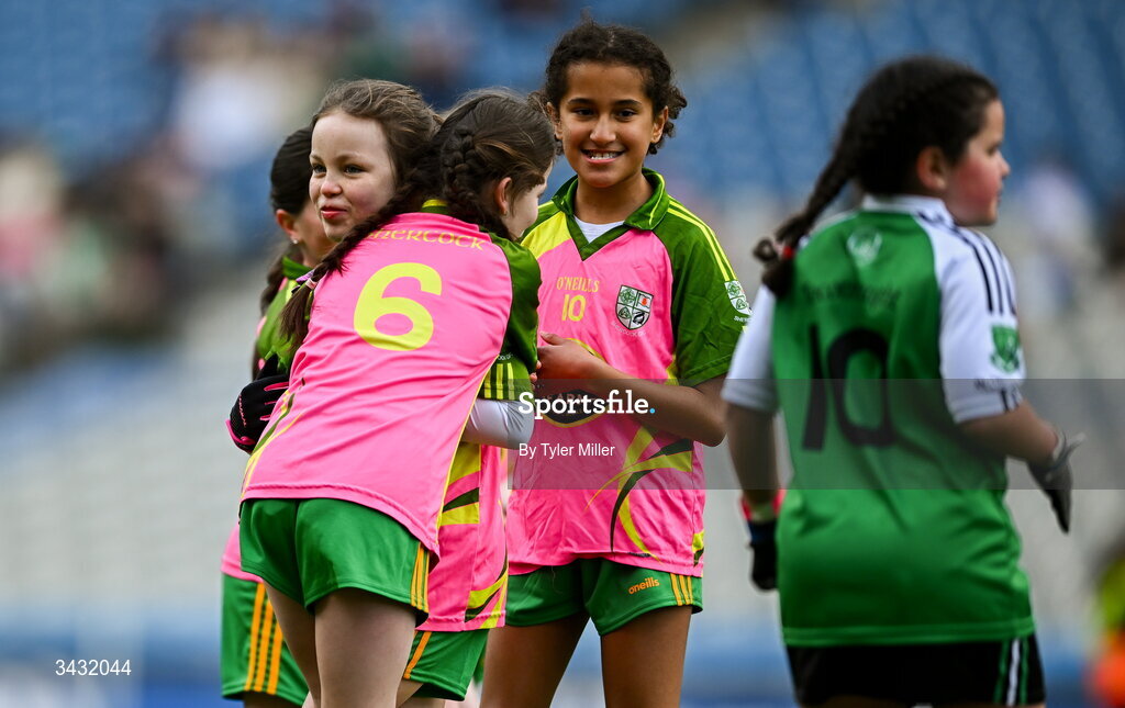 19 April 2026; Action from the 2026 LGFA Under 10 Go Games Festival Day at Croke Park in Dublin. Photo by Tyler Miller/Sportsfile