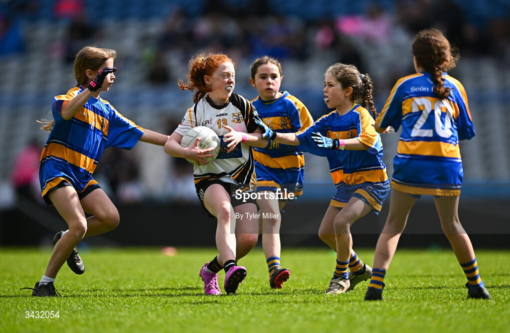 19 April 2026; Aoibheann Duffy of Ballymore, Longford, during the 2026 LGFA Under 10 Go Games Festival Day at Croke Park in Dublin. Photo by Tyler Miller/Sportsfile