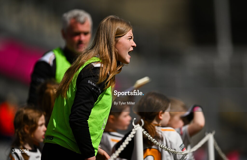 19 April 2026; Keeva Carthy of Ballymore, Longford, during the 2026 LGFA Under 10 Go Games Festival Day at Croke Park in Dublin. Photo by Tyler Miller/Sportsfile