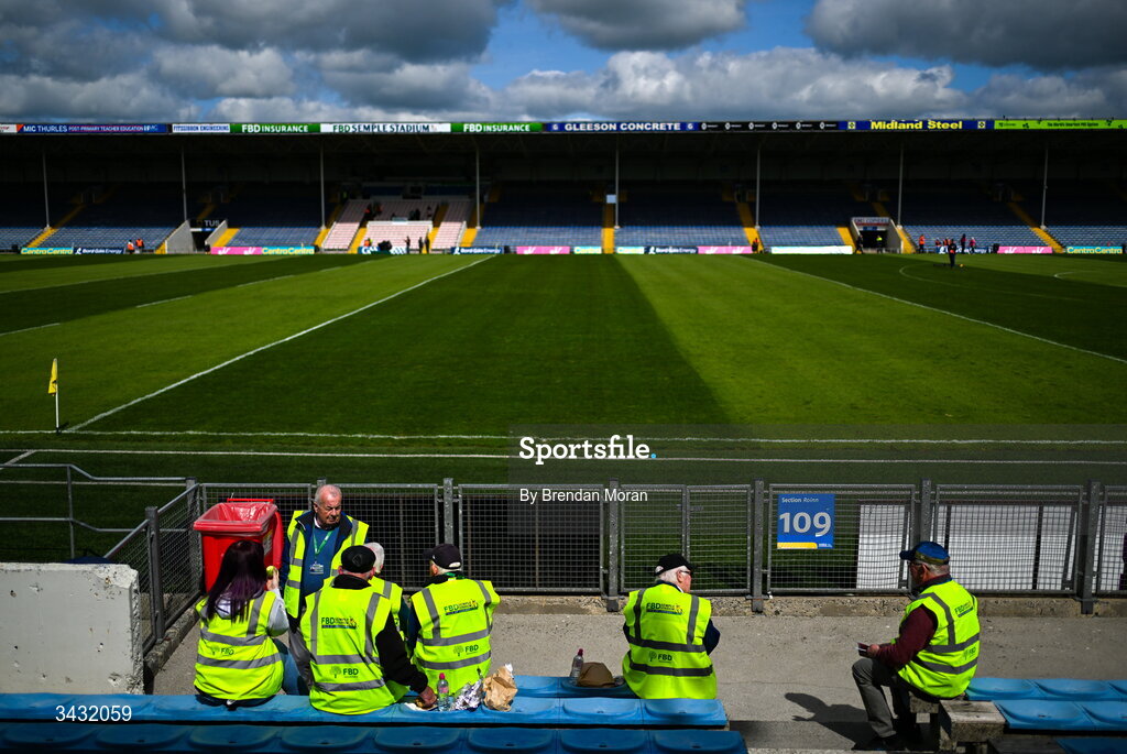 19 April 2026; Maors gather in their positions before the Munster GAA Senior Hurling Championship Round 1 match between Tipperary and Cork at FBD Semple Stadium in Thurles, Tipperary. Photo by Brendan Moran/Sportsfile