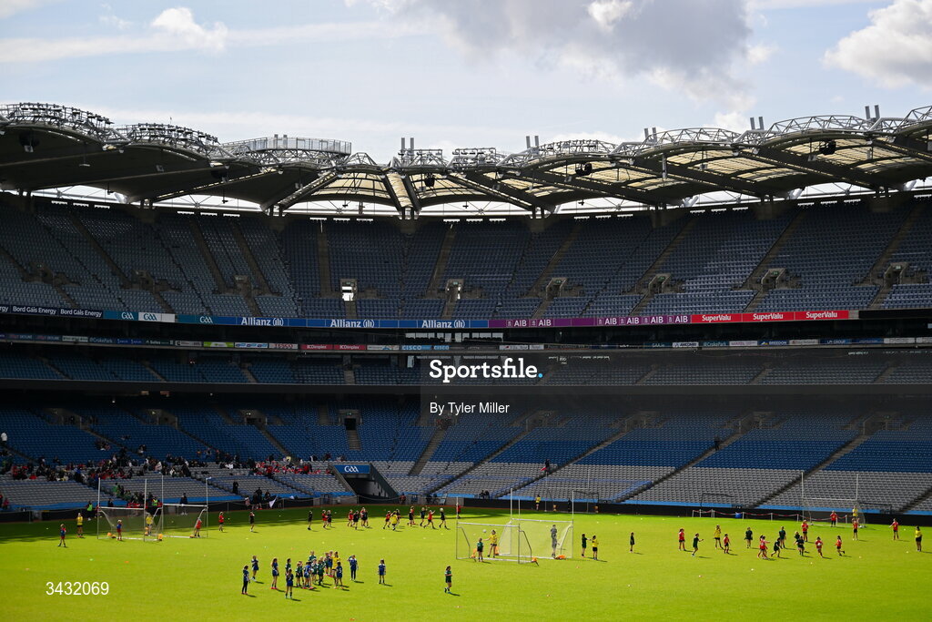 19 April 2026; A general view from the 2026 LGFA Under 10 Go Games Festival Day at Croke Park in Dublin. Photo by Tyler Miller/Sportsfile