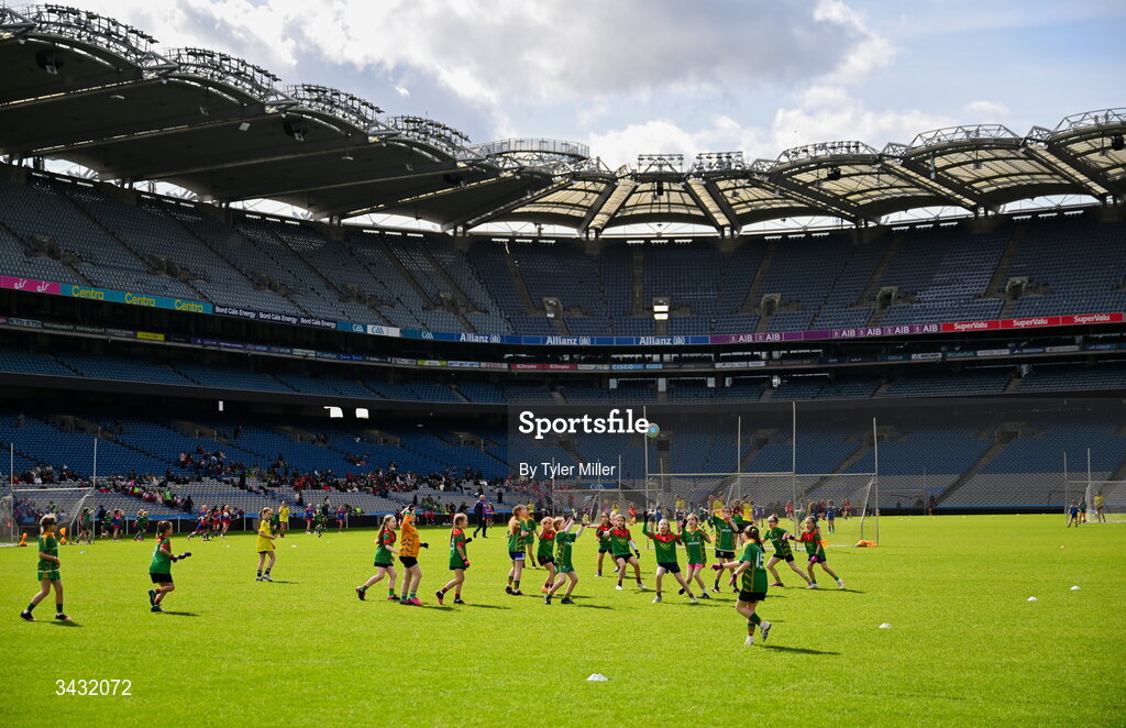 19 April 2026; A general view from the 2026 LGFA Under 10 Go Games Festival Day at Croke Park in Dublin. Photo by Tyler Miller/Sportsfile