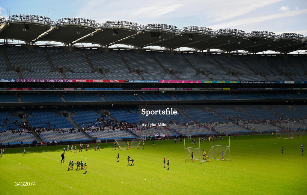 19 April 2026; A general view from the 2026 LGFA Under 10 Go Games Festival Day at Croke Park in Dublin. Photo by Tyler Miller/Sportsfile