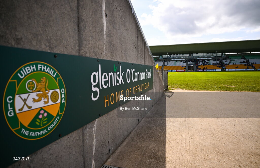 19 April 2026; A general view of Glenisk O'Connor Park before the Leinster GAA Football Senior Championship quarter-final match between Meath and Westmeath at Glenisk O'Connor Park in Tullamore, Offaly. Photo by Ben McShane/Sportsfile