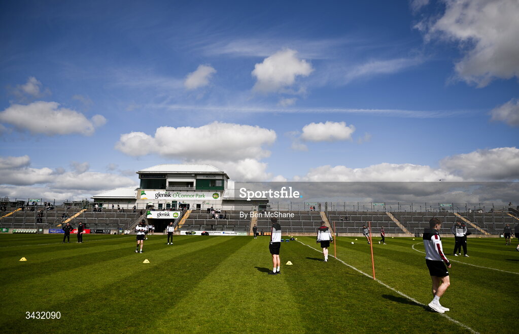 19 April 2026; Westmeath players walk the pitch before the Leinster GAA Football Senior Championship quarter-final match between Meath and Westmeath at Glenisk O'Connor Park in Tullamore, Offaly. Photo by Ben McShane/Sportsfile