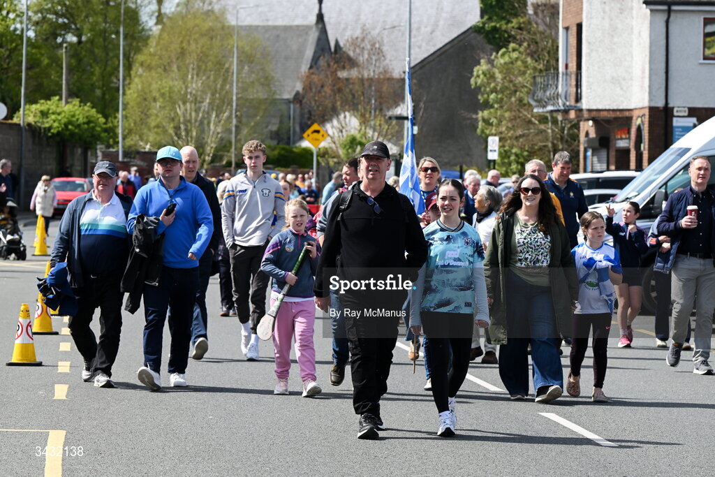19 April 2026; Waterford supporters arrive for the Munster GAA Senior Hurling Championship Round 1 match between Clare and Waterford at Zimmer Biomet Páirc Chíosóg in Ennis, Clare. Photo by Ray McManus/Sportsfile