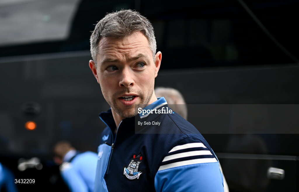 19 April 2026; Dublin selector Dean Rock before the Leinster GAA Football Senior Championship quarter-final match between Wicklow and Dublin at Echelon Park in Aughrim in Wicklow. Photo by Seb Daly/Sportsfile