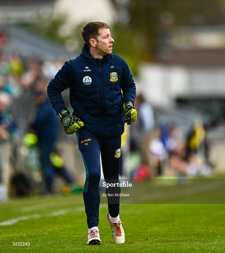 19 April 2026; Meath goalkeeping and performance coach Shane Supple before the Leinster GAA Football Senior Championship quarter-final match between Meath and Westmeath at Glenisk O'Connor Park in Tullamore, Offaly. Photo by Ben McShane/Sportsfile