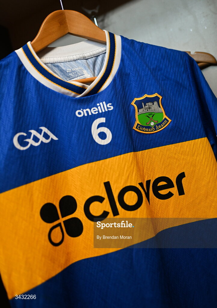 19 April 2026; The jersey of captain Ronan Maher in the Tipperary dressingroom before the Munster GAA Senior Hurling Championship Round 1 match between Tipperary and Cork at FBD Semple Stadium in Thurles, Tipperary. Photo by Brendan Moran/Sportsfile