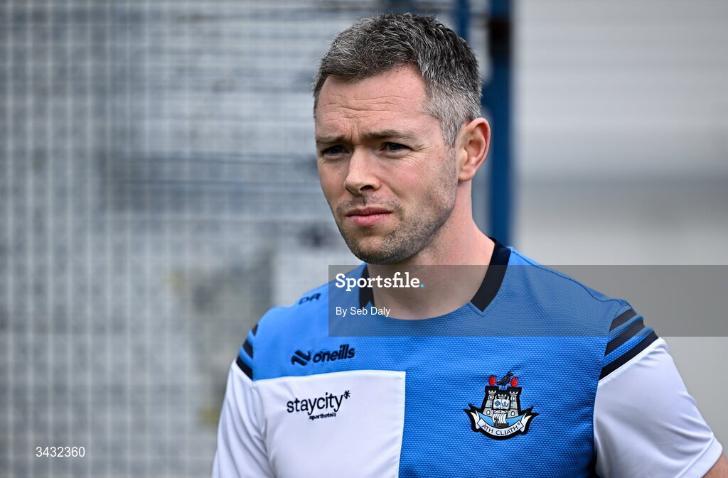 19 April 2026; Dublin selector Dean Rock before the Leinster GAA Football Senior Championship quarter-final match between Wicklow and Dublin at Echelon Park in Aughrim in Wicklow. Photo by Seb Daly/Sportsfile