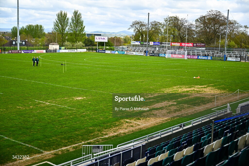 19 April 2026; A general view of the pitch before the Leinster GAA Football Senior Championship quarter-final match between Kildare and Laois at Cedral St Conleths Park in Newbridge, Kildare. Photo by Piaras Ó Mídheach/Sportsfile
