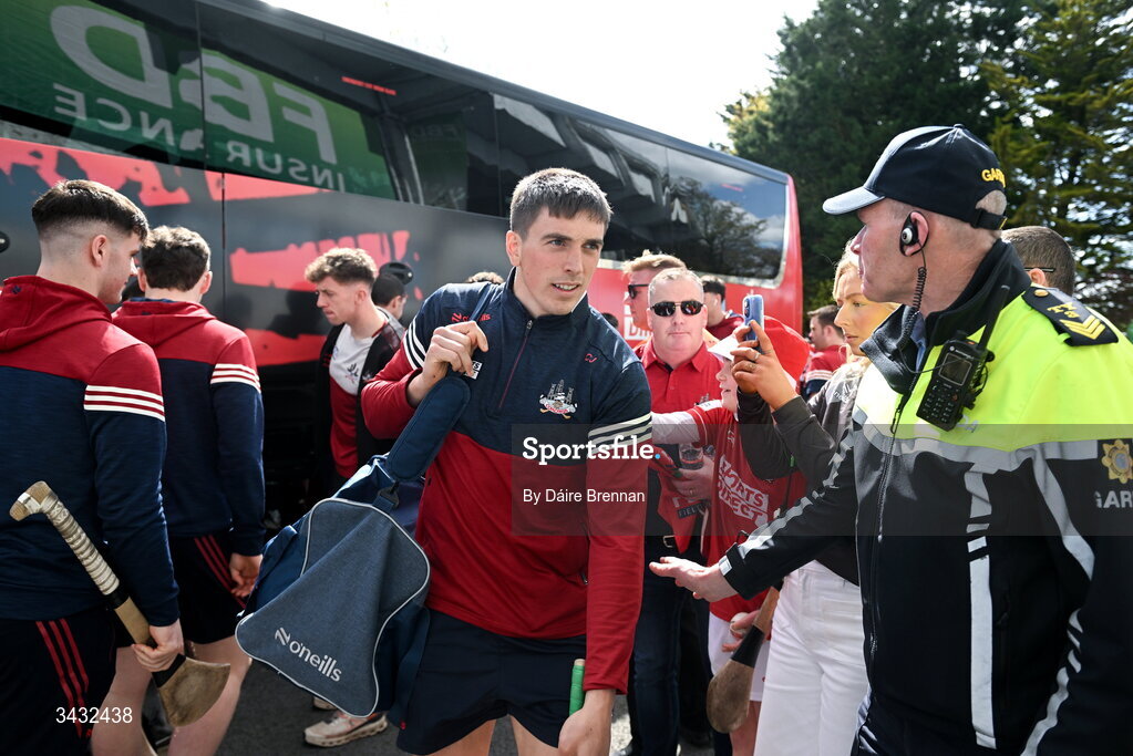 19 April 2026; Ciarán Joyce of Cork arrives ahead of the Munster GAA Senior Hurling Championship Round 1 match between Tipperary and Cork at FBD Semple Stadium in Thurles, Tipperary. Photo by Daire Brennan/Sportsfile