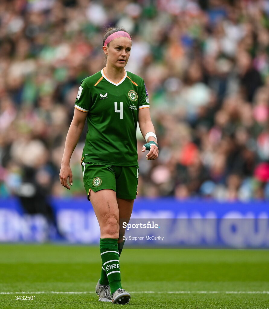 18 April 2026; Caitlin Hayes of Republic of Ireland during the 2027 FIFA Women’s World Cup Qualifier match between Republic of Ireland and Poland at the Aviva Stadium in Dublin. Photo by Stephen McCarthy/Sportsfile