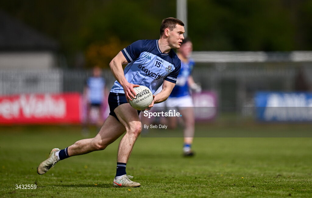 19 April 2026; Con O'Callaghan of Dublin during the Leinster GAA Football Senior Championship quarter-final match between Wicklow and Dublin at Echelon Park in Aughrim in Wicklow. Photo by Seb Daly/Sportsfile