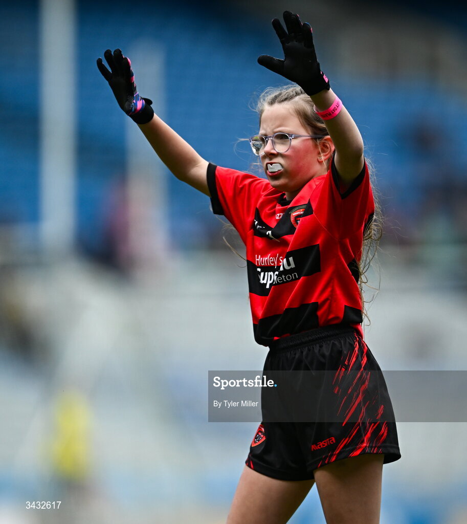 19 April 2026; Emily O'Sullivan of Cloyne, Cork, during the 2026 LGFA Under 10 Go Games Festival Day at Croke Park in Dublin. Photo by Tyler Miller/Sportsfile