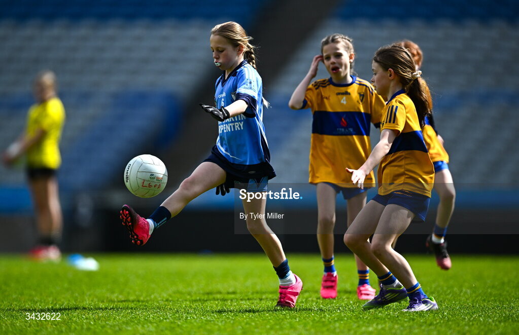 19 April 2026; Georgia Williams of St Anne's, Wexford, during the 2026 LGFA Under 10 Go Games Festival Day at Croke Park in Dublin. Photo by Tyler Miller/Sportsfile