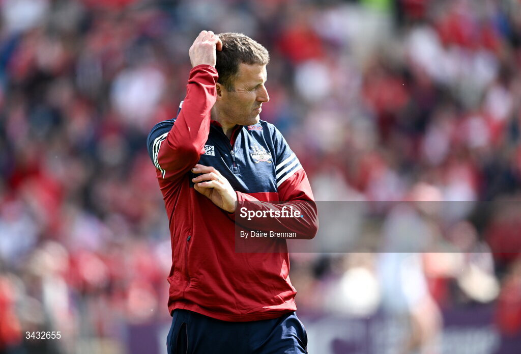 19 April 2026; Cork manager Ben O'Connor ahead of the Munster GAA Senior Hurling Championship Round 1 match between Tipperary and Cork at FBD Semple Stadium in Thurles, Tipperary. Photo by Daire Brennan/Sportsfile