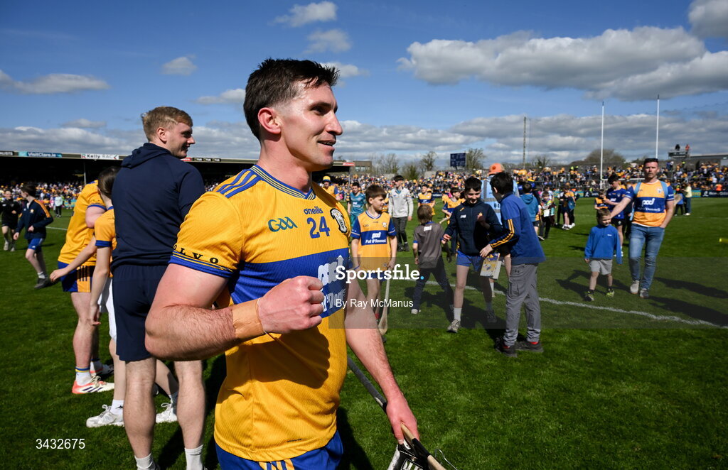 19 April 2026; Ian Galvin of Clare after the Munster GAA Senior Hurling Championship Round 1 match between Clare and Waterford at Zimmer Biomet Páirc Chíosóg in Ennis, Clare. Photo by Ray McManus/Sportsfile