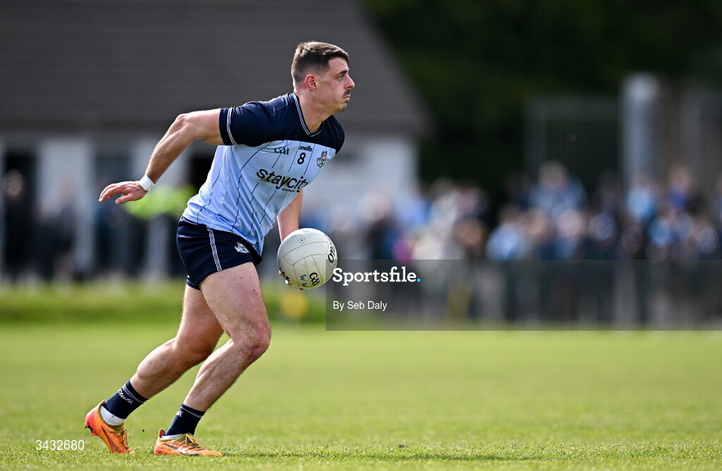 19 April 2026; Brian Howard of Dublin during the Leinster GAA Football Senior Championship quarter-final match between Wicklow and Dublin at Echelon Park in Aughrim in Wicklow. Photo by Seb Daly/Sportsfile