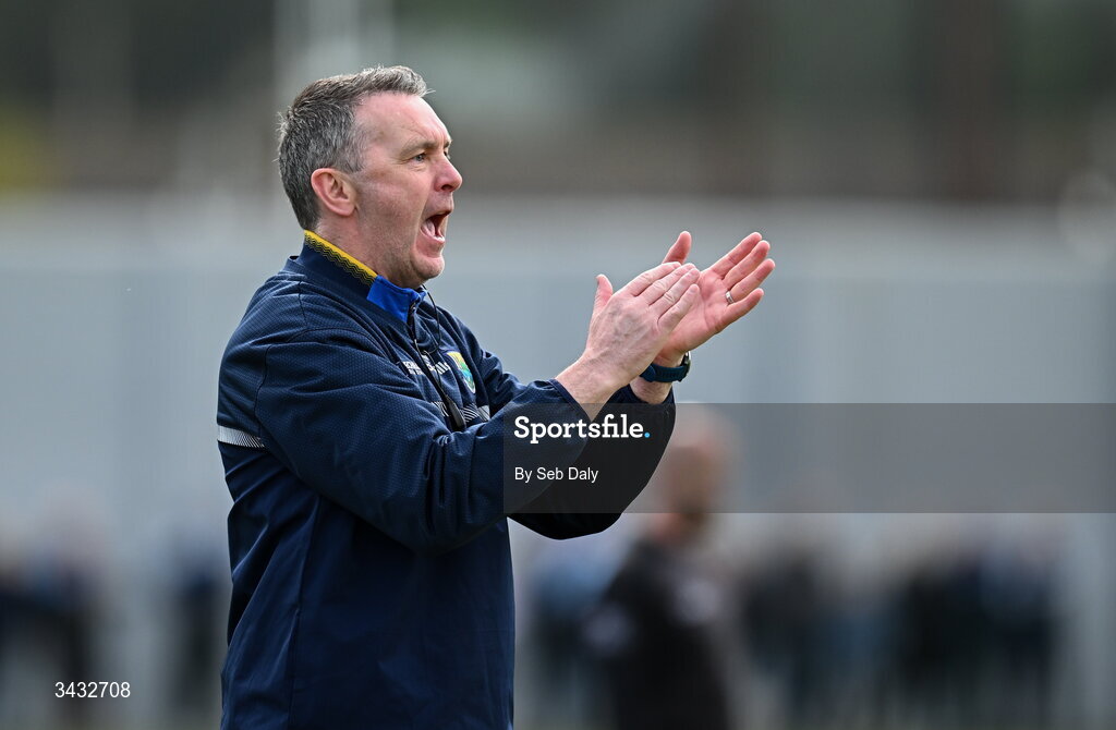 19 April 2026; Wicklow manager Oisín McConville during the Leinster GAA Football Senior Championship quarter-final match between Wicklow and Dublin at Echelon Park in Aughrim in Wicklow. Photo by Seb Daly/Sportsfile