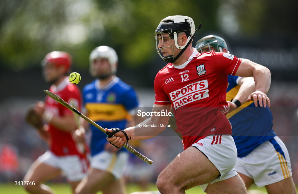 19 April 2026; Barry Walsh of Cork in action against Robert Doyle of Tipperary during the Munster GAA Senior Hurling Championship Round 1 match between Tipperary and Cork at FBD Semple Stadium in Thurles, Tipperary. Photo by Brendan Moran/Sportsfile