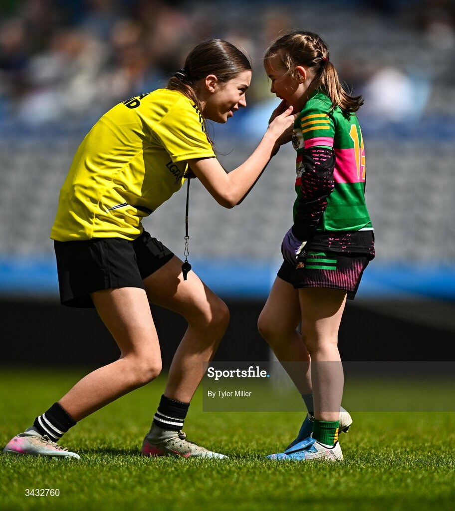 19 April 2026; Action from the 2026 LGFA Under 10 Go Games Festival Day at Croke Park in Dublin. Photo by Tyler Miller/Sportsfile