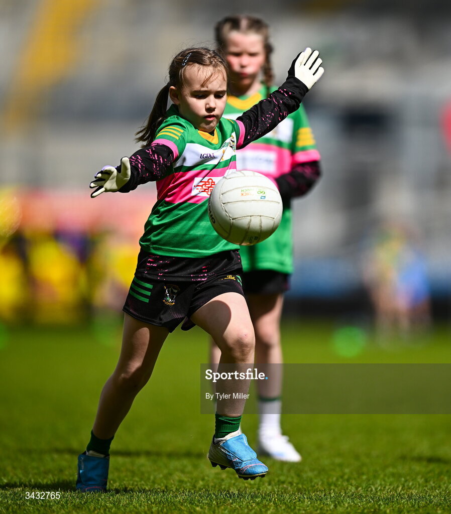 19 April 2026; Action from the 2026 LGFA Under 10 Go Games Festival Day at Croke Park in Dublin. Photo by Tyler Miller/Sportsfile