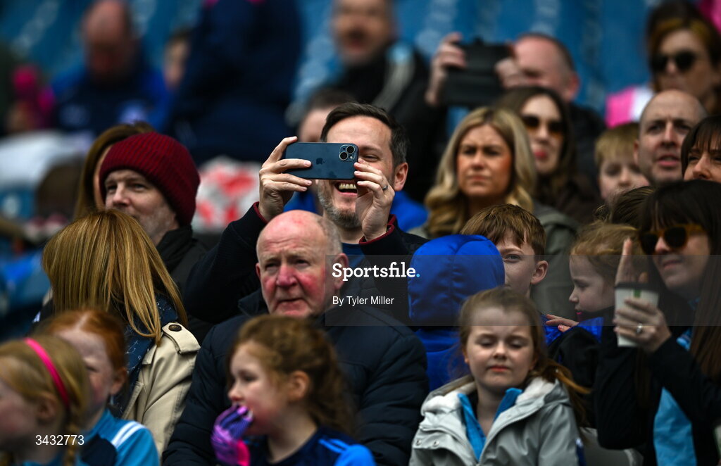 19 April 2026; Family and friends watch on from the stands during the 2026 LGFA Under 10 Go Games Festival Day at Croke Park in Dublin. Photo by Tyler Miller/Sportsfile