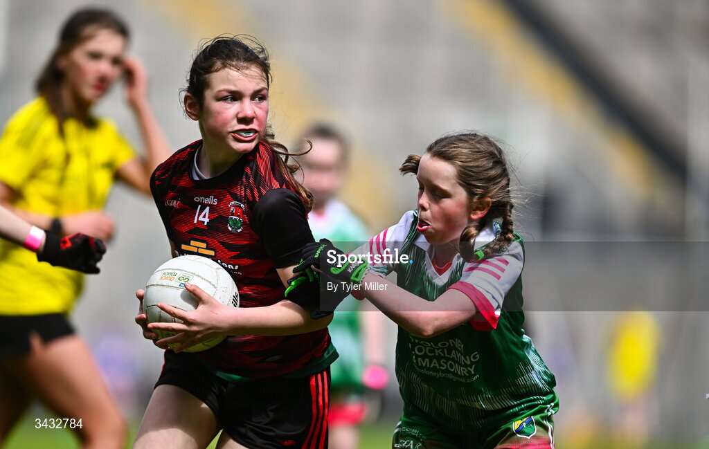 19 April 2026; Action from the 2026 LGFA Under 10 Go Games Festival Day at Croke Park in Dublin. Photo by Tyler Miller/Sportsfile