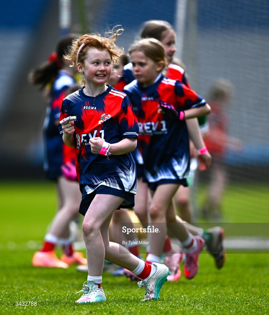 19 April 2026; Grace Clarke of Kilkerrin Clonberne, Galway, during the 2026 LGFA Under 10 Go Games Festival Day at Croke Park in Dublin. Photo by Tyler Miller/Sportsfile