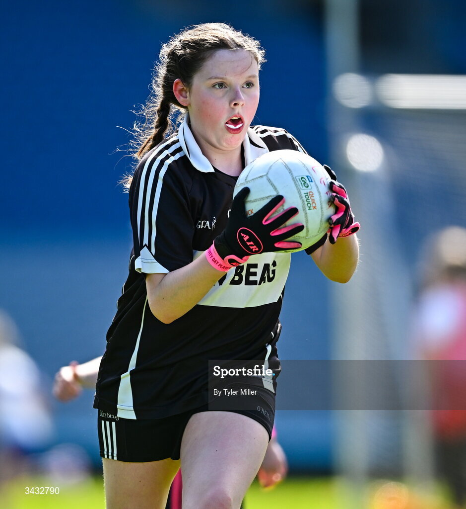 19 April 2026; Action from the 2026 LGFA Under 10 Go Games Festival Day at Croke Park in Dublin. Photo by Tyler Miller/Sportsfile