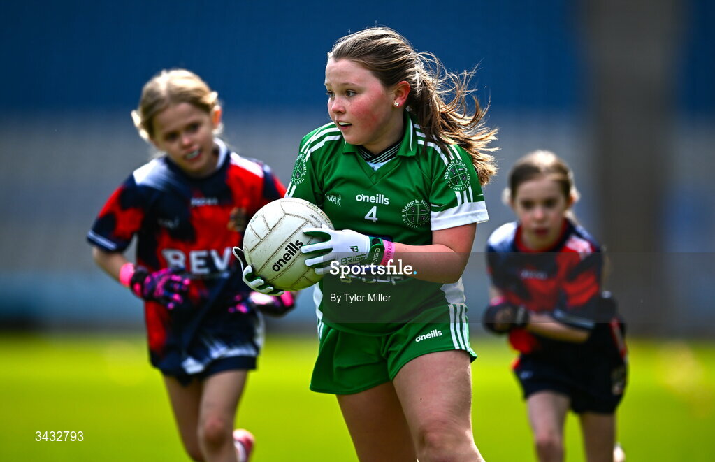 19 April 2026; Action from the 2026 LGFA Under 10 Go Games Festival Day at Croke Park in Dublin. Photo by Tyler Miller/Sportsfile