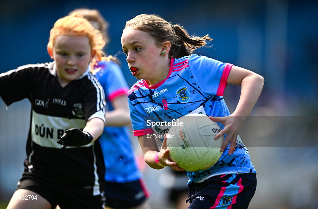 19 April 2026; Action from the 2026 LGFA Under 10 Go Games Festival Day at Croke Park in Dublin. Photo by Tyler Miller/Sportsfile