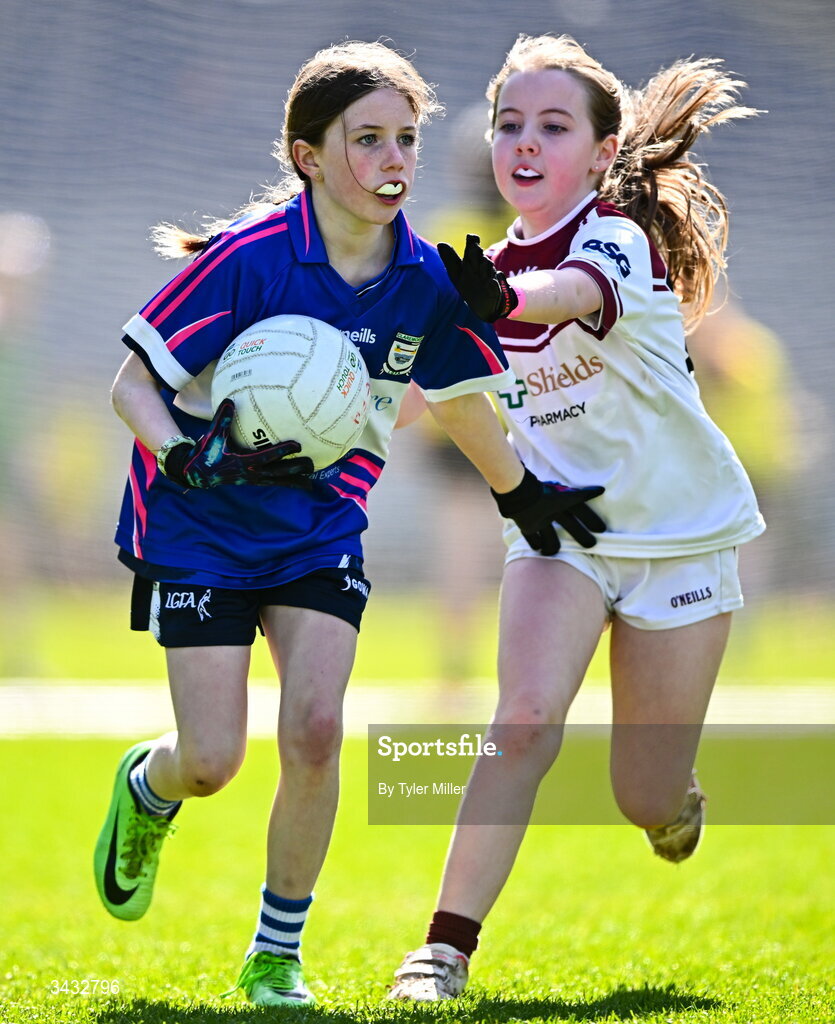 19 April 2026; Action from the 2026 LGFA Under 10 Go Games Festival Day at Croke Park in Dublin. Photo by Tyler Miller/Sportsfile