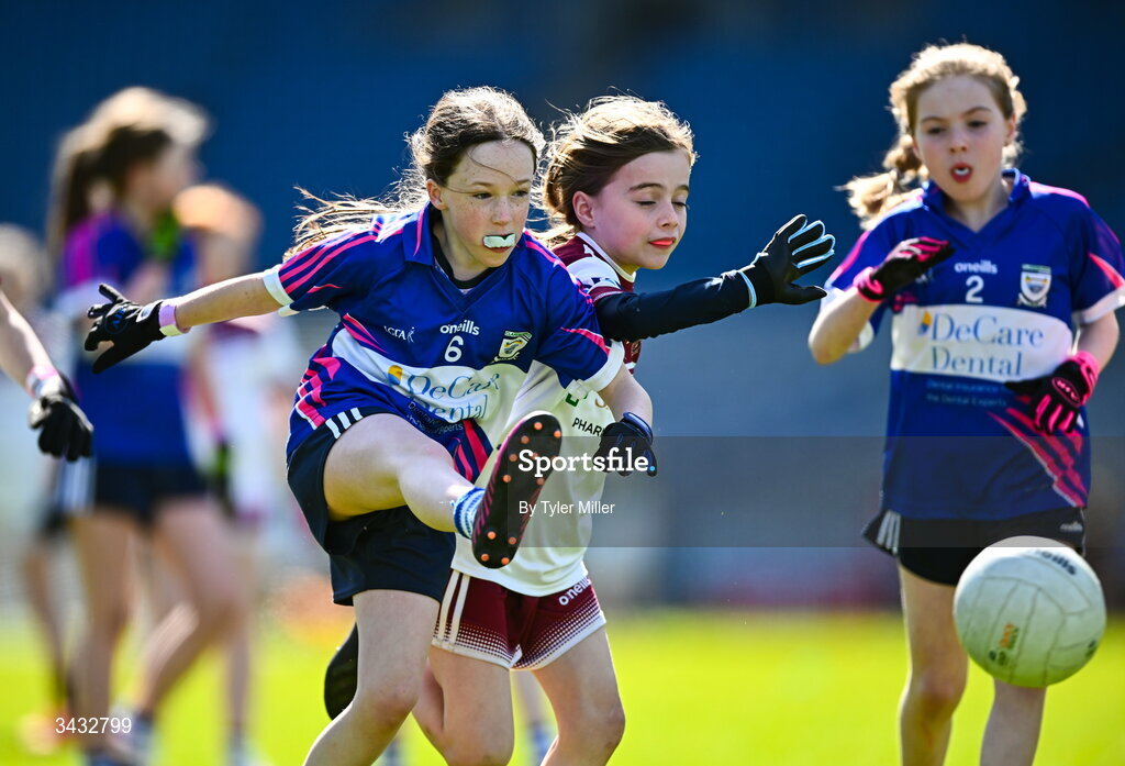 19 April 2026; Action from the 2026 LGFA Under 10 Go Games Festival Day at Croke Park in Dublin. Photo by Tyler Miller/Sportsfile