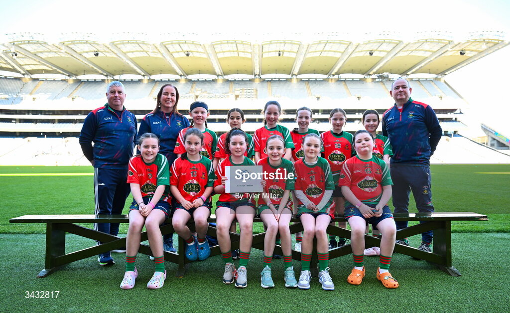 19 April 2026; The St Mary's, Meath, team during the 2026 LGFA Under 10 Go Games Festival Day at Croke Park in Dublin. Photo by Tyler Miller/Sportsfile