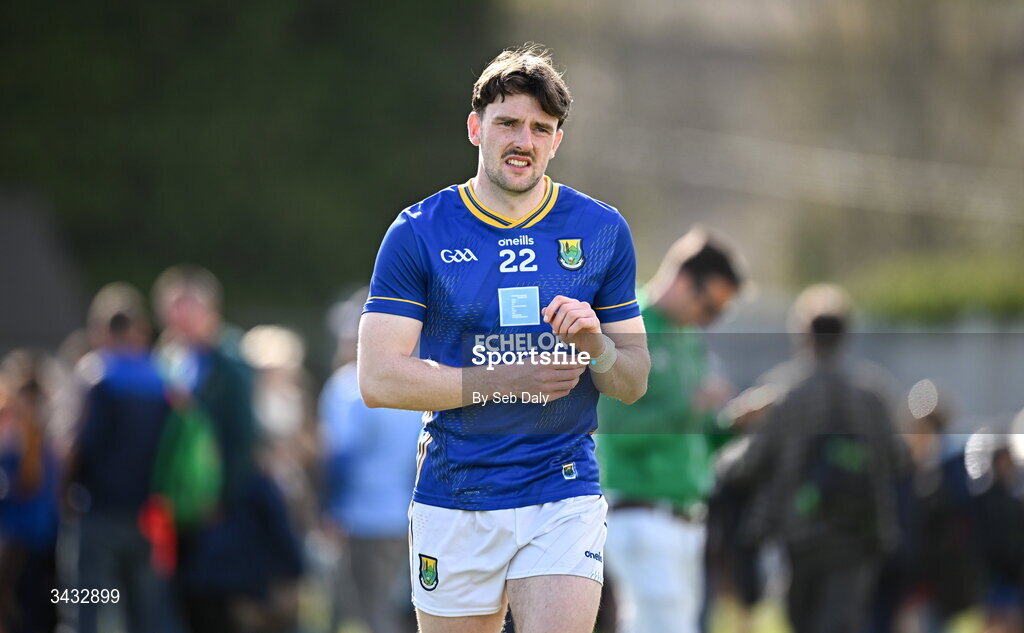 19 April 2026; Jacques McCall of Wicklow after the Leinster GAA Football Senior Championship quarter-final match between Wicklow and Dublin at Echelon Park in Aughrim in Wicklow. Photo by Seb Daly/Sportsfile
