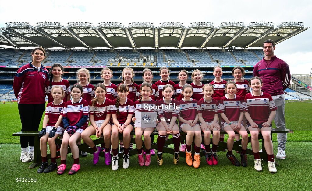19 April 2026; The St Joseph's Doora Barefield, Clare, team during the 2026 LGFA Under 10 Go Games Festival Day at Croke Park in Dublin. Photo by Tyler Miller/Sportsfile