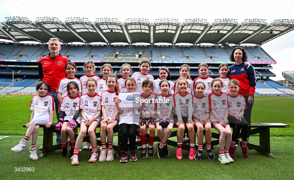 19 April 2026; The Coolera Strandhill, Sligo, team during the 2026 LGFA Under 10 Go Games Festival Day at Croke Park in Dublin. Photo by Tyler Miller/Sportsfile