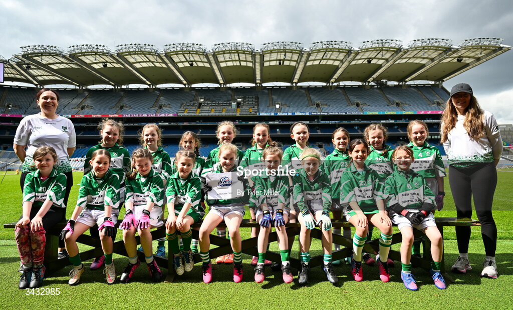 19 April 2026; The St Michael's, Sligo, team during the 2026 LGFA Under 10 Go Games Festival Day at Croke Park in Dublin. Photo by Tyler Miller/Sportsfile