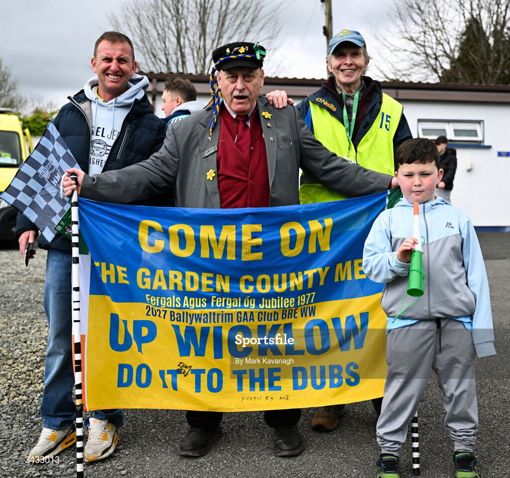 19 April 2026; Wicklow supporters before the Leinster GAA Football Senior Championship quarter-final match between Wicklow and Dublin at Echelon Park in Aughrim in Wicklow. Photo by Mark Kavanagh/Sportsfile
