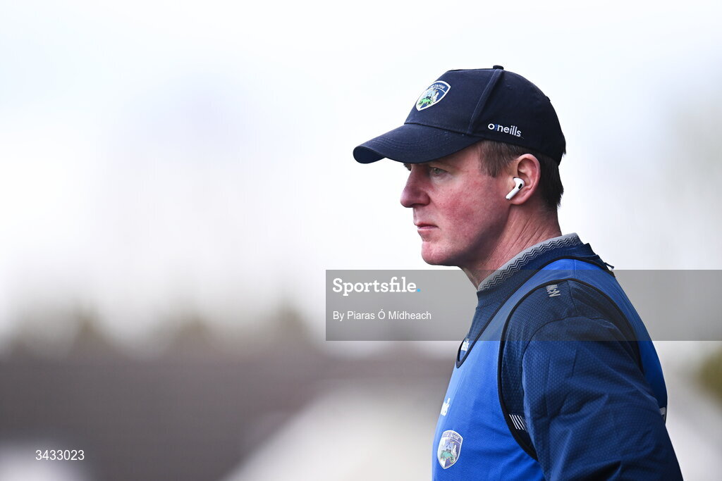 19 April 2026; Laois manager Justin McNulty during the Leinster GAA Football Senior Championship quarter-final match between Kildare and Laois at Cedral St Conleths Park in Newbridge, Kildare. Photo by Piaras Ó Mídheach/Sportsfile