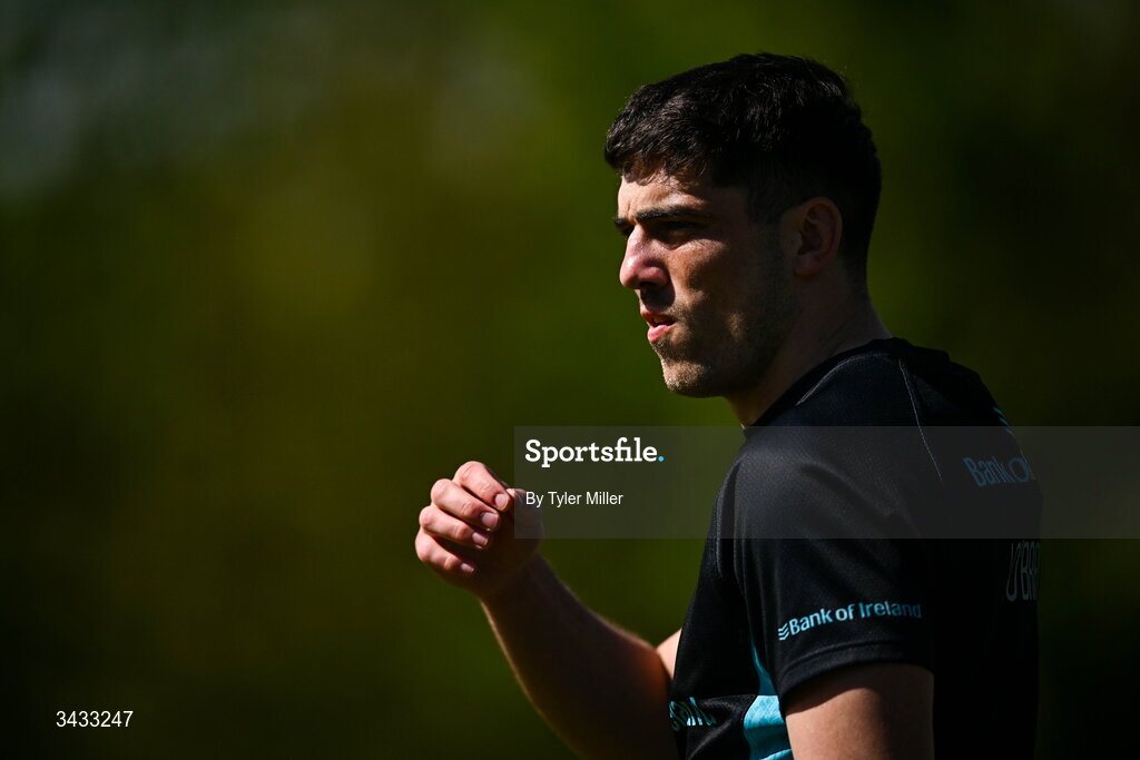 20 April 2026; Jimmy O'Brien during a Leinster Rugby squad training session at Rosemount in UCD, Dublin. Photo by Tyler Miller/Sportsfile
