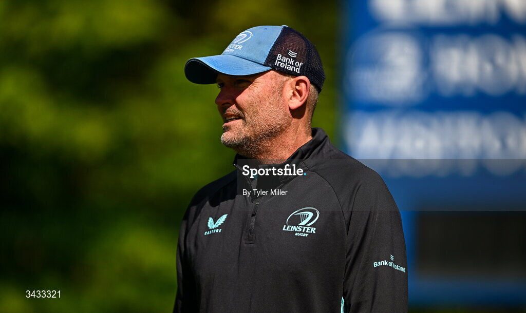 20 April 2026; Senior coach Jacques Nienaber during a Leinster Rugby squad training session at Rosemount in UCD, Dublin. Photo by Tyler Miller/Sportsfile