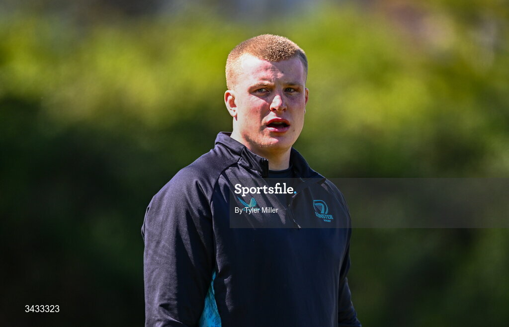 20 April 2026; Conor O'Tighearnaigh during a Leinster Rugby squad training session at Rosemount in UCD, Dublin. Photo by Tyler Miller/Sportsfile