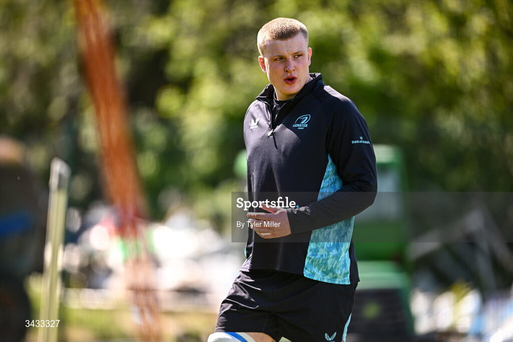 20 April 2026; Conor O'Tighearnaigh during a Leinster Rugby squad training session at Rosemount in UCD, Dublin. Photo by Tyler Miller/Sportsfile